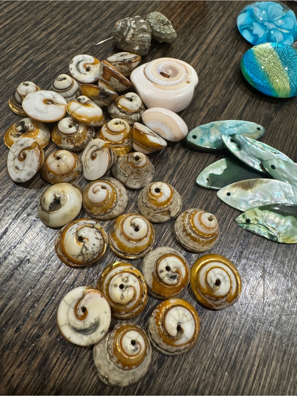 Mixed Artisan Glass Pendants Ceramic Beads Shells Craft Collection - Picture 7 of 12